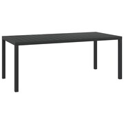 vidaXL Stół ogrodowy, WPC, aluminium, 185 x 90 x 74 cm, czarny vidaXL 42792
