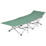 vidaXL Składany leżak, zielony, stal, 186 x 67,5 x 49 cm vidaXL 42925