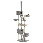 vidaXL Drapak dla kota z sizalowymi słupkami, 230-260 cm, szary vidaXL 170522