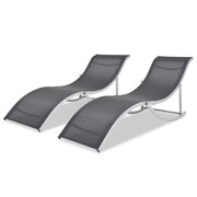 vidaXL Składane leżaki, 2 szt., aluminium i tworzywo textilene vidaXL 43654