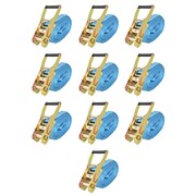 vidaXL Taśmy mocujące z napinaczami, 10 szt., 4 T, 8mx50mm, niebieskie vidaXL 142657