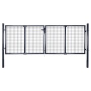 vidaXL Brama ogrodowa z siatki, galwanizowana stal, 289x125 cm, szara vidaXL 143364