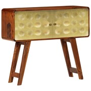 vidaXL Szafka ze złotym nadrukiem, lite drewno sheesham, 90x30x77 cm vidaXL 246346