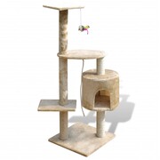 vidaXL Drapak dla kota 114 cm 1 domek, beż vidaXL 170116