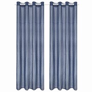 vidaXL Tkane zasłony w paski, 2 szt., 140 x 245 cm, niebieskie vidaXL 133205