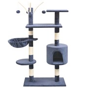 vidaXL Drapak dla kota z sizalowymi słupkami, 125 cm, granatowy vidaXL 170484