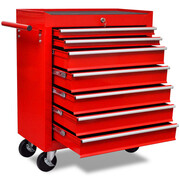 vidaXL Czerwony wózek narzędziowy/warsztatowy z 7 szufladami vidaXL 141955