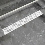 vidaXL Kratka odpływowa, liniowa, 830x140 mm, wzór fali, stal nierdzewna vidaXL 142186