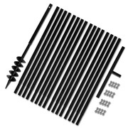 vidaXL Świder glebowy z uchwytem, 100 mm, z rurą przedłużającą, 17 m, stal vidaXL 270522