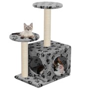 vidaXL Drapak z sizalowymi słupkami, 60 cm, szary w kocie łapki vidaXL 170518