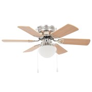 vidaXL Zdobiony wentylator sufitowy z lampą, 82 cm, jasnobrązowy vidaXL 50536