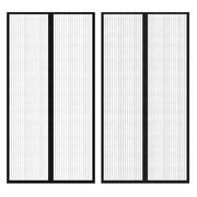vidaXL Osłona na drzwi moskitiera z rzepem 210 x 100 cm 2 szt Magnet, czarna vidaXL 40920