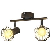 vidaXL Reflektor sufitowy w industrialnym stylu z 2 żarówkami LED vidaXL 242266