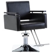 vidaXL Fotel barberski ze sztucznej skóry, czarny vidaXL 110164