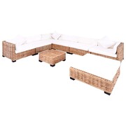 vidaXL Zestaw wypoczynkowy, 27 elementów, naturalny rattan vidaXL 244623