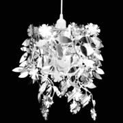 vidaXL Lampa wisząca z abażurem w kształcie liści, 21,5 x 30 cm, srebrna vidaXL 241129