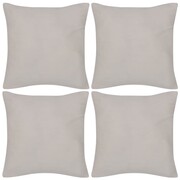 vidaXL 4 Beżowe bawełniane poszewki na poduszki 80 x 80 cm vidaXL 130912
