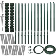 vidaXL Ogrodzenie zestaw, siatka, zaczepy, 1,97 x 25 m, zielony vidaXL 142422
