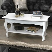 vidaXL Stolik kawowy z dolną półką, MDF, biały vidaXL 60629