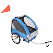 vidaXL Rowerowa przyczepka dla dzieci, szara i niebieska, 30 kg vidaXL 91372