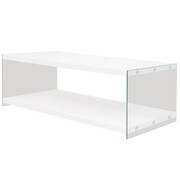 vidaXL Stolik kawowy z półką ze szkła, MDF, wysoki połysk, biały vidaXL 244814