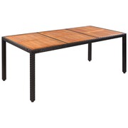 vidaXL Stół do ogrodu, rattan PE i drewno akacjowe, 190x90x75 cm vidaXL 42589