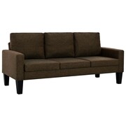 vidaXL 3-osobowa sofa tapicerowana tkaniną, brązowa vidaXL 245562