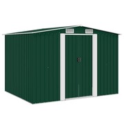 vidaXL Szopa ogrodowa, metalowa, zielona, 257 x 205 x 178 cm vidaXL 42910