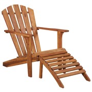 vidaXL Krzesło ogrodowe Adirondack z podnóżkiem, lite drewno akacjowe vidaXL 44117