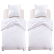 vidaXL Zestaw pościeli, 4 szt., biały, 140x220/60x70 cm vidaXL 274999