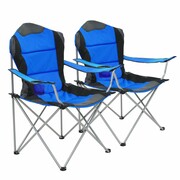 vidaXL Składane krzesła turystyczne, 2 szt., 96x60x102 cm, niebieskie vidaXL 44380