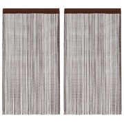 vidaXL Zasłony sznurkowe, 2 sztuki, 100 x 250 cm, brązowe vidaXL 132410