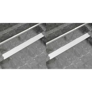 vidaXL Odpływ prysznicowy liniowy, 2 szt., Bubble, stal, 1030x140 mm vidaXL 275970