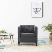 vidaXL Fotel tapicerowany tkaniną, ciemnoszary vidaXL 247161