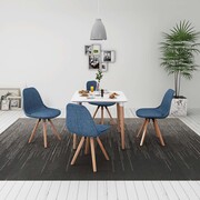vidaXL Zestaw mebli do jadalni 5 elementów biały stół i niebieskie krzesła vidaXL 243578