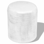 vidaXL Stolik kawowy/stołek z młotkowanego aluminium, kolor srebrny vidaXL 242326