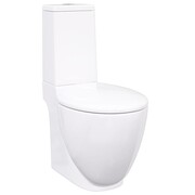 vidaXL Ceramiczna toaleta ze spłuczką, okrągła, biała vidaXL 141135