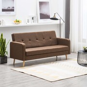 vidaXL Rozkładana sofa materiałowa, brązowa vidaXL 247034