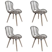 vidaXL Krzesła ogrodowe, 4 szt, naturalny rattan, 48x64x85 cm, brązowe vidaXL 246854
