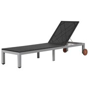 vidaXL Leżak ogrodowy z polirattanu, 207 x 70 x 88 cm, czarny vidaXL 43975