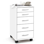 FMD Ruchoma szafka z 5 szufladami, biała, 336-001 FMD 336-001