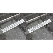 vidaXL Odpływ prysznicowy liniowy, 2 szt., fala, 730x140 mm, stal vidaXL 275961