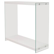 vidaXL Stolik typu konsola z półką, szkło i MDF, wysoki połysk, biały vidaXL 244816