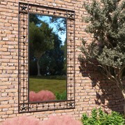 vidaXL Lustro ścienne do ogrodu, prostokątne, 60 x 110 cm, czarne vidaXL 275614