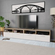 vidaXL 2 szafki pod TV, płyta wiórowa, 95x35x36 cm, dębowe i białe vidaXL 275112