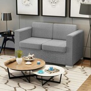 vidaXL 2 osobowa sofa tapicerowana jasnoszara vidaXL 243580