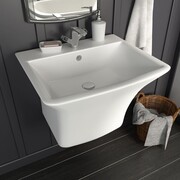 vidaXL Umywalka ścienna, ceramiczna, biała, 530 x 440 x 370 mm vidaXL 143015