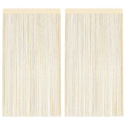 vidaXL Zasłony sznurkowe, 2 sztuki, 140 x 250 cm, kremowe vidaXL 132403