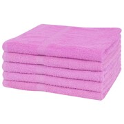 vidaXL Ręczniki do rąk, 5 szt., bawełna 360 g/m², 50x100 cm, różowe vidaXL 132107