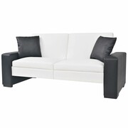 vidaXL Kanapa rozkładana z podłokietnikami, PVC, biała, regulowana vidaXL 245002
